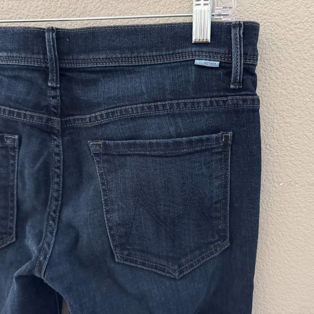 Mother The Cruiser Flare Jeans 30 Ink Paper Dark Blue Denim Mid Rise Minimalist - Picture 11 of 14